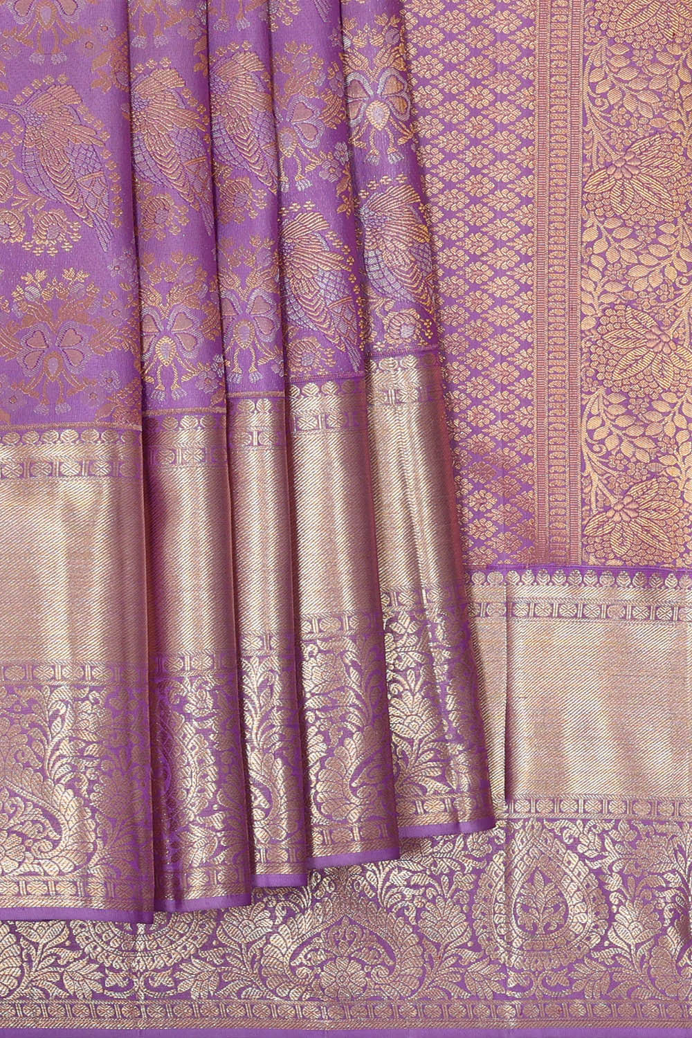 Kanchipattu Lavender Brocade Saree