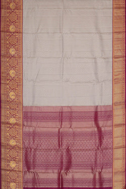 Image of Kanchipattu Greyish Cream Brocade Saree