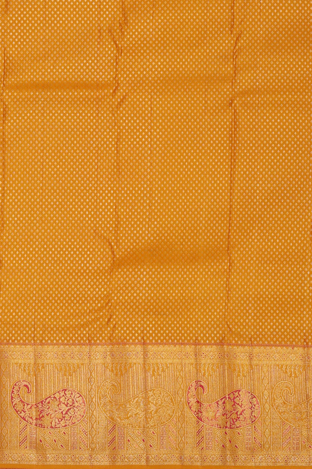 Image of Kanchipattu Mustard Yellow Brocade Saree