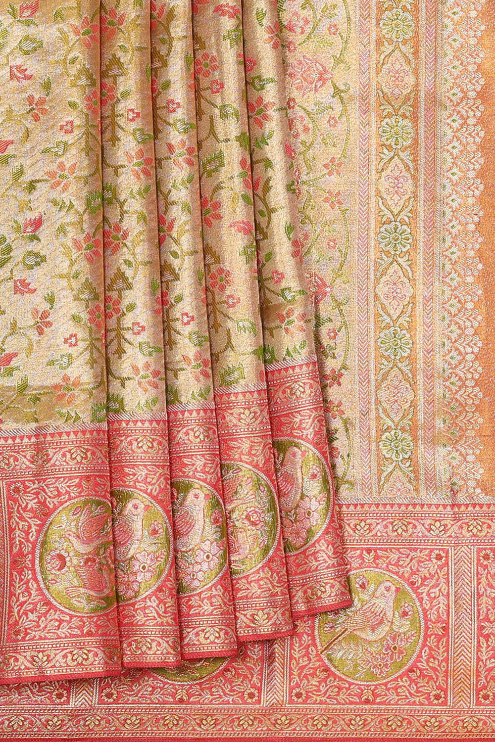 Image of Kanchipattu Gold Tissue Brocade Saree