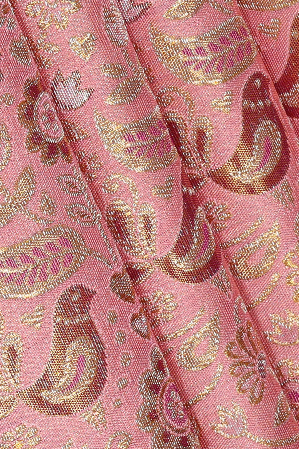 Kanchipattu Soft Pink Tissue Brocade Saree