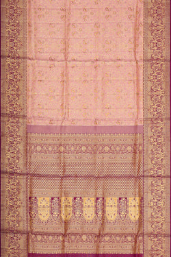 Image of Kanchipattu Soft Pink Tissue Brocade Saree