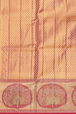 Image of Kanchipattu Golden Brown Tissue Brocade Saree