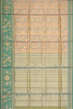 Image of Kanchipattu Light Peach Tissue Brocade Saree