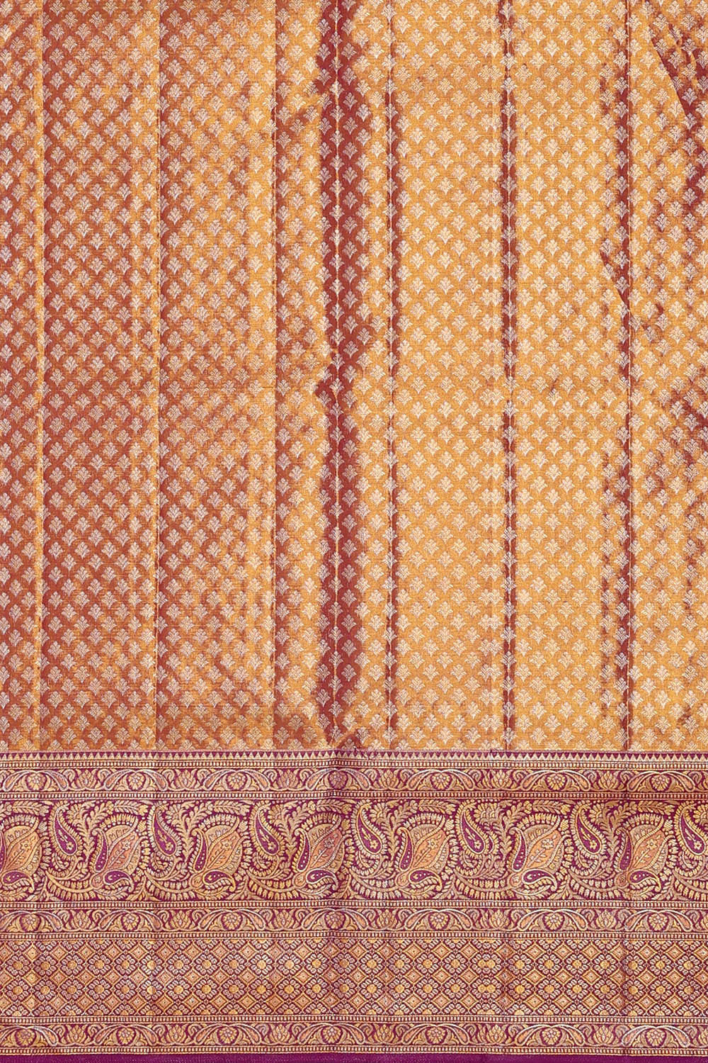 Kanchipattu Peach Tissue Brocade Saree