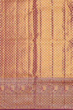 Image of Kanchipattu Peach Tissue Brocade Saree