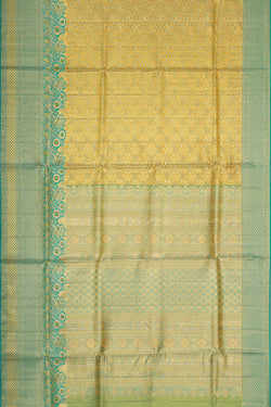 Image of Kanchipattu Golden Yellow Tissue Brocade Saree