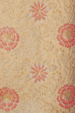 Image of Kanchipattu Cream Tissue Brocade Saree