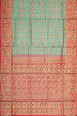 Image of Kanchipattu Sky Blue Tissue Brocade Saree