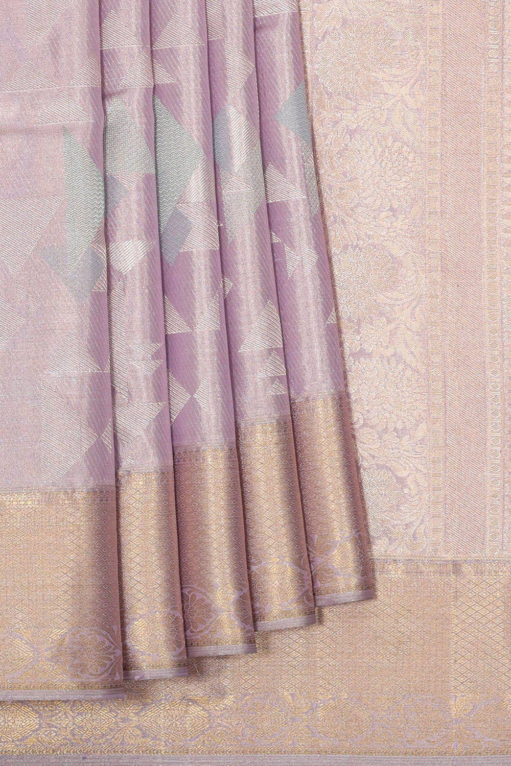 Kanchipattu Light Lavender Tissue Brocade Saree