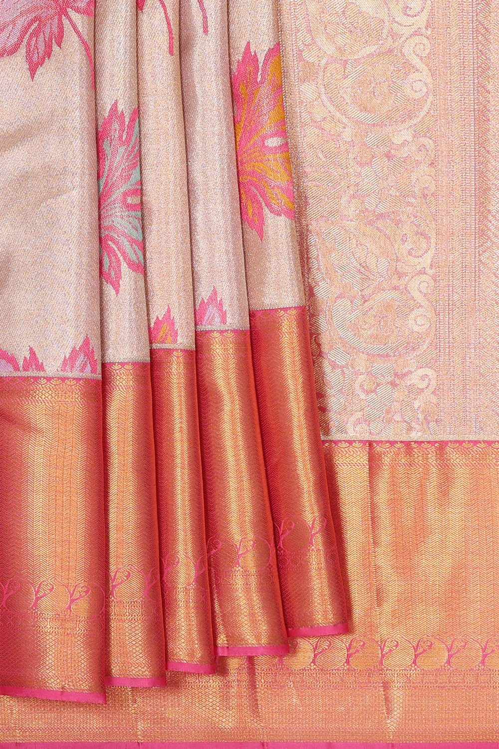 Kanchipattu Gold Tissue Brocade Saree