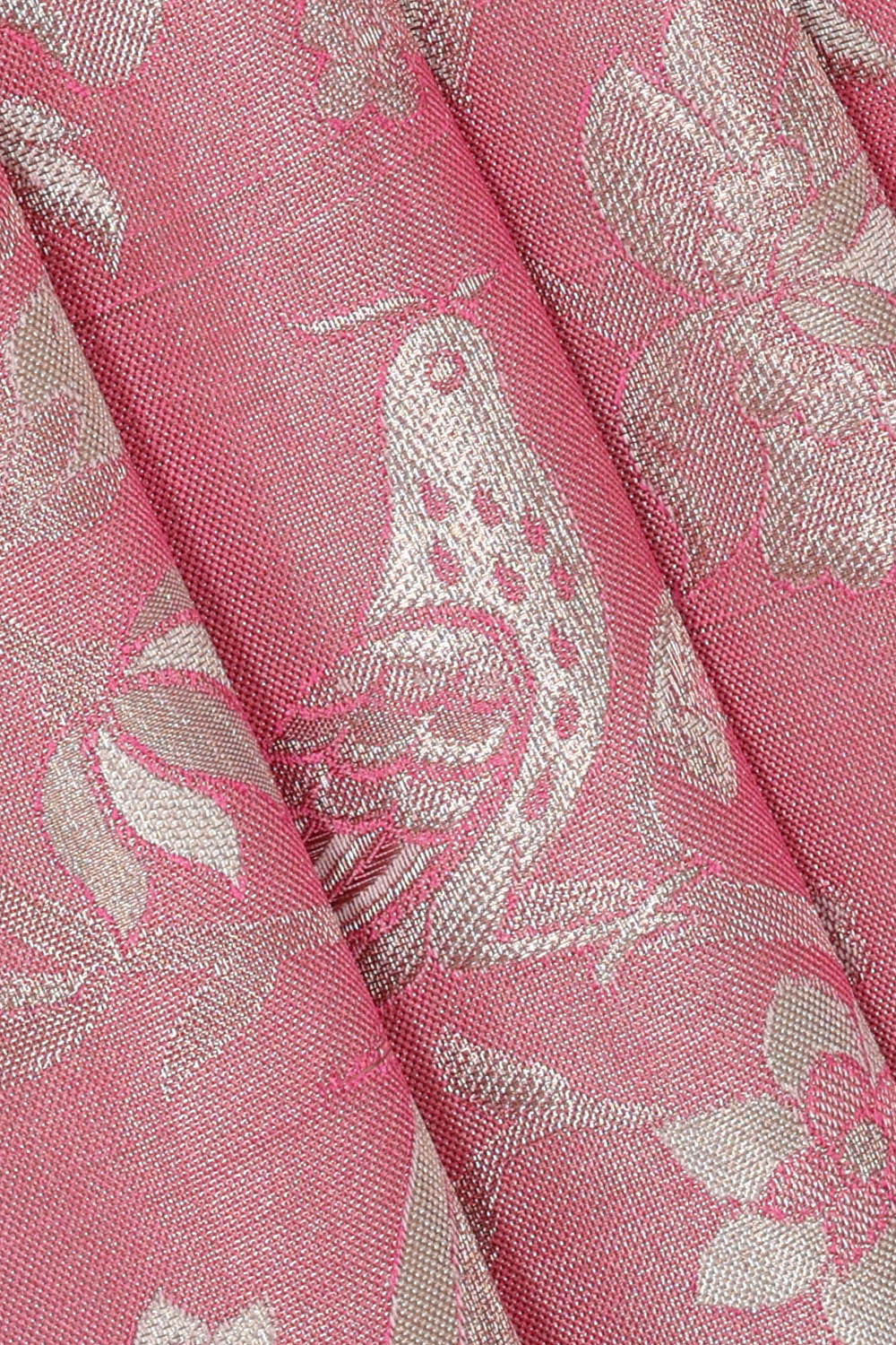 Kanchipattu Pink Tissue Brocade Saree