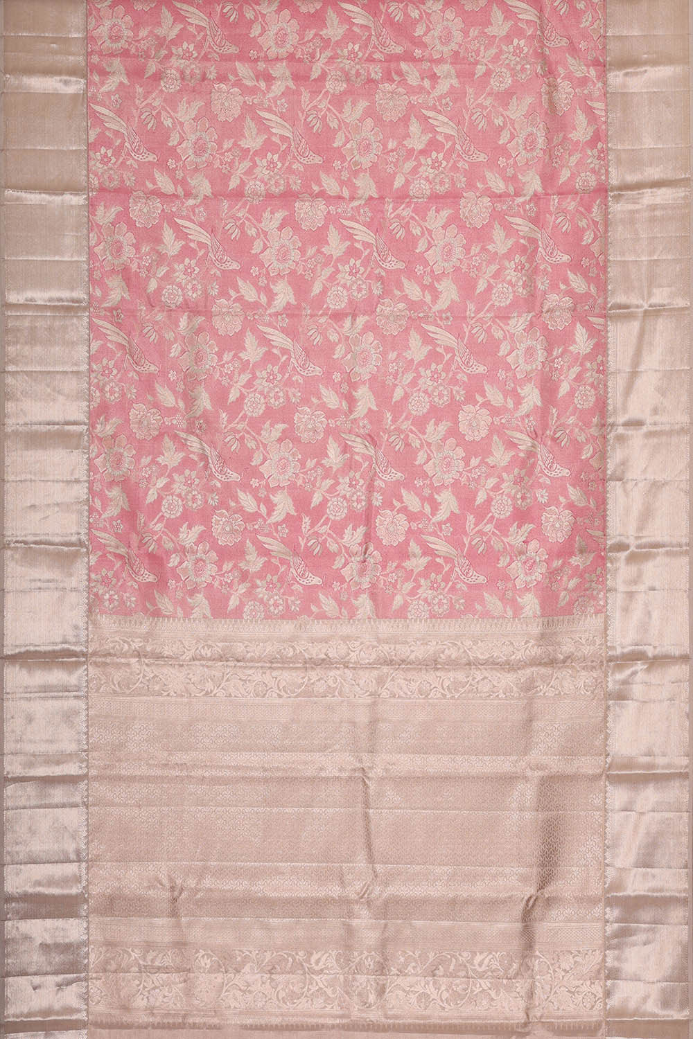 Kanchipattu Pink Tissue Brocade Saree