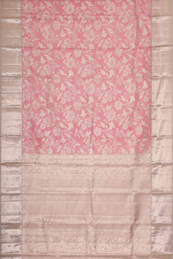 Image of Kanchipattu Pink Tissue Brocade Saree