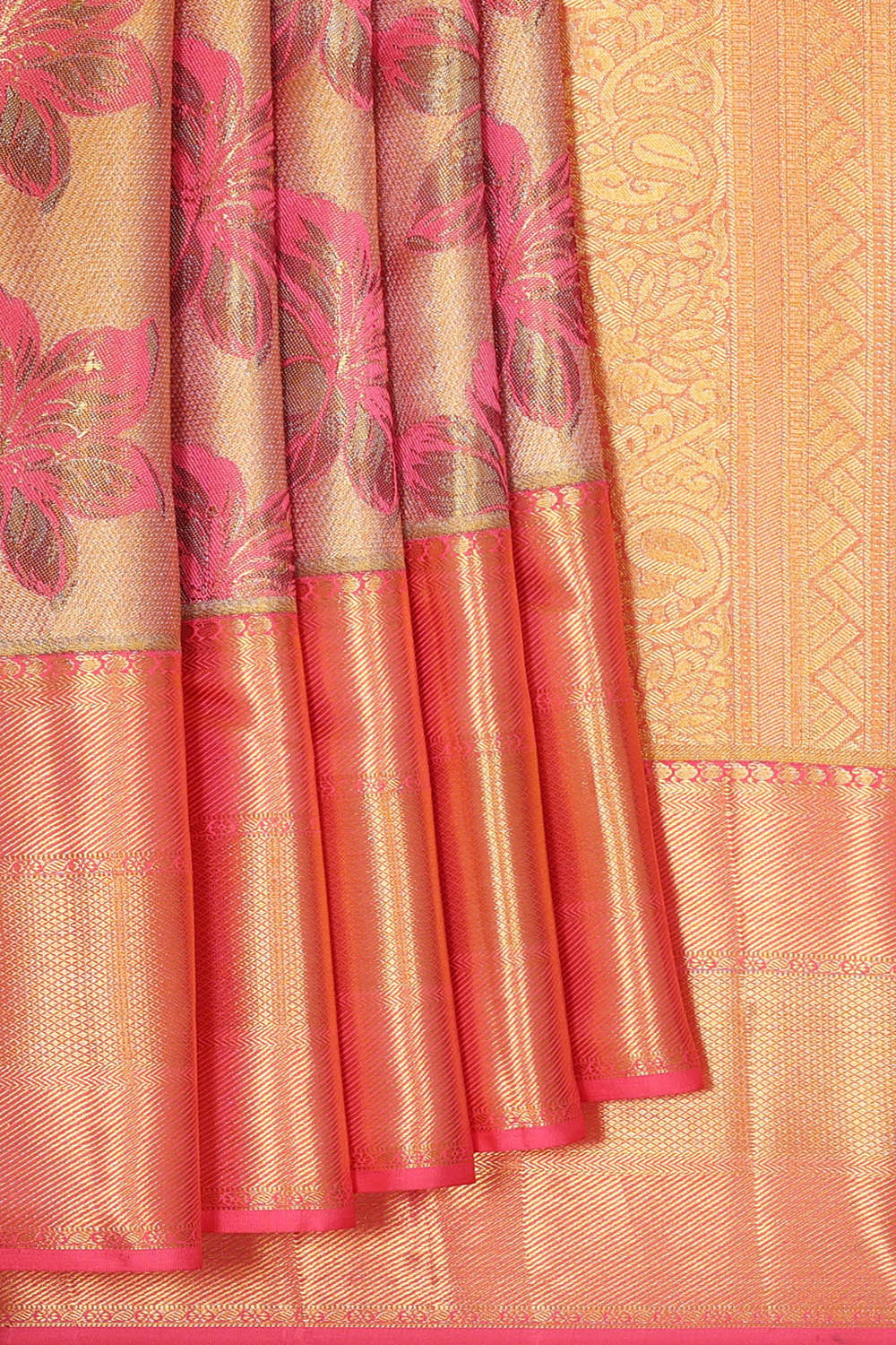 Kanchipattu Gold Tissue Brocade Saree