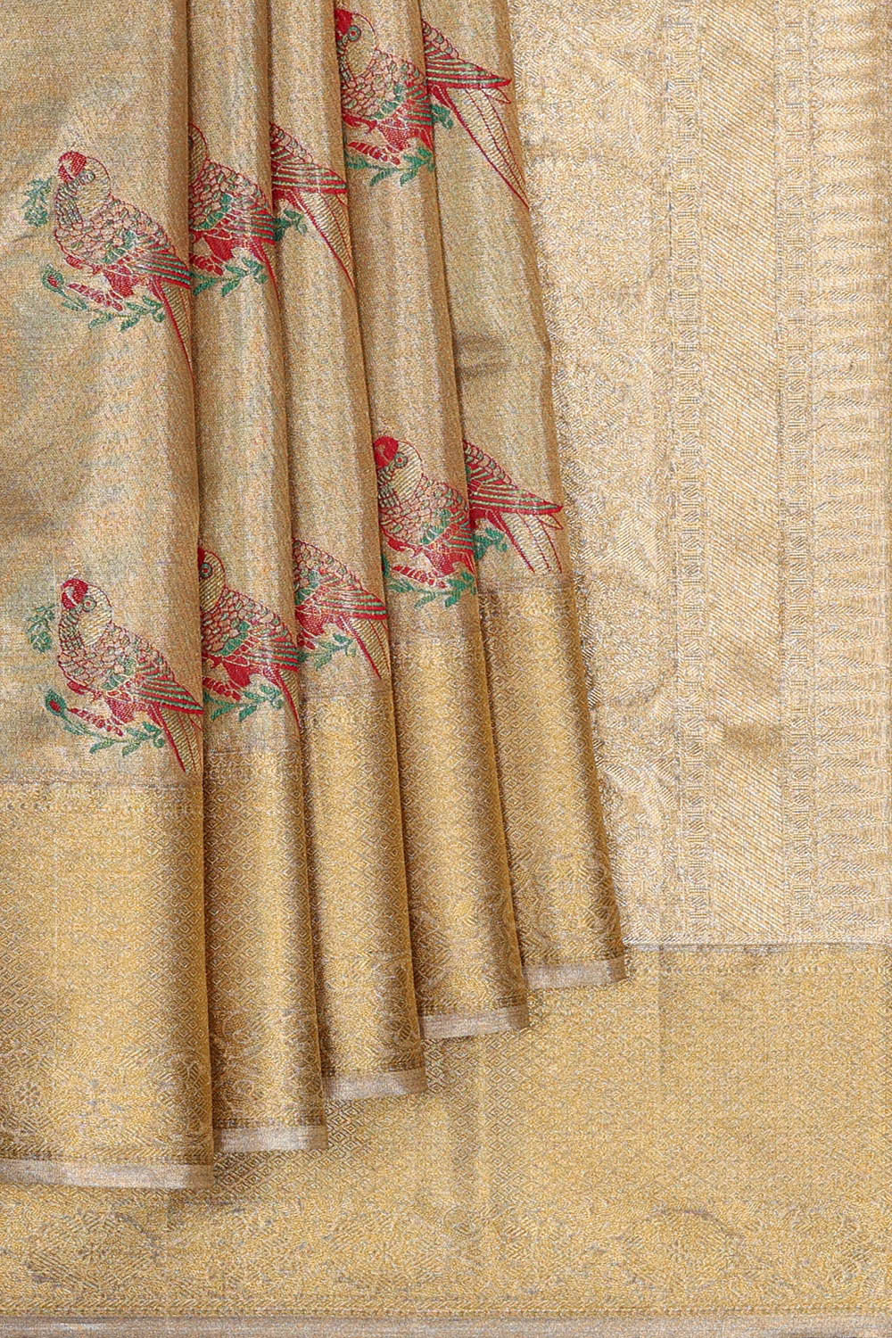 Image of Kanchipattu Gold Tissue Brocade Saree