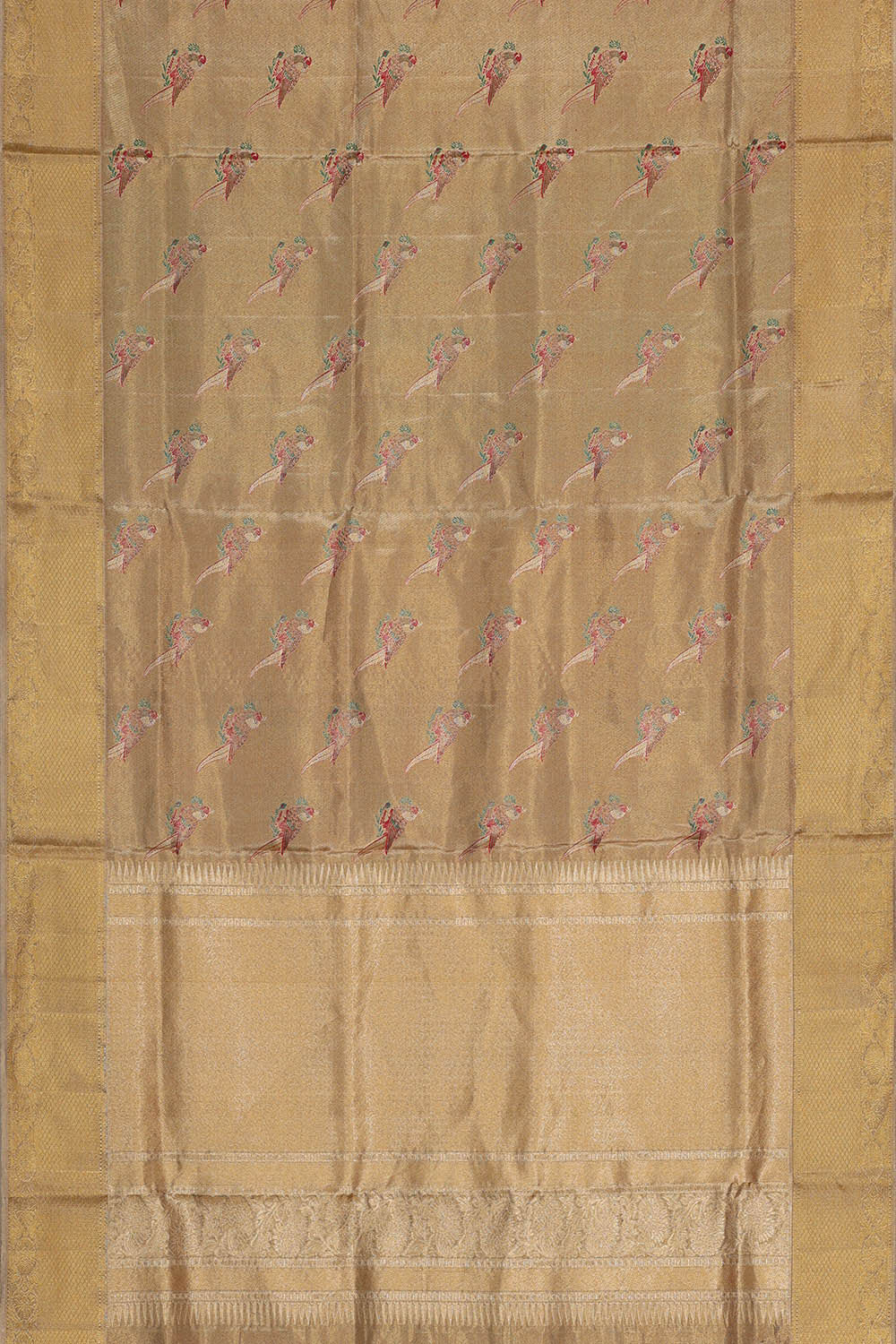 Image of Kanchipattu Gold Tissue Brocade Saree