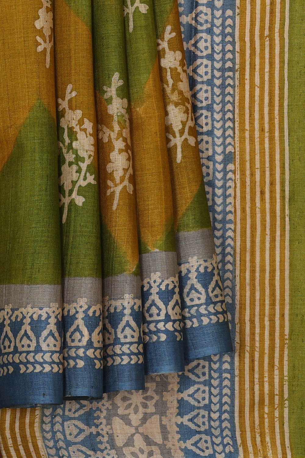 Printed Tussar Multicolour Saree