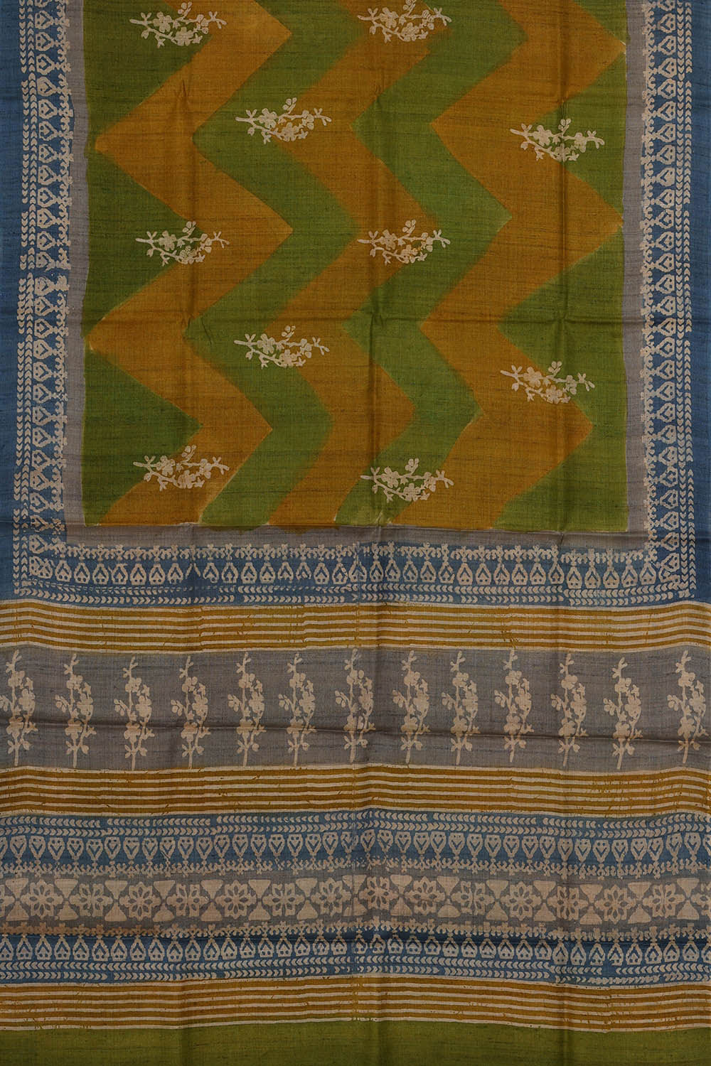 Printed Tussar Multicolour Saree