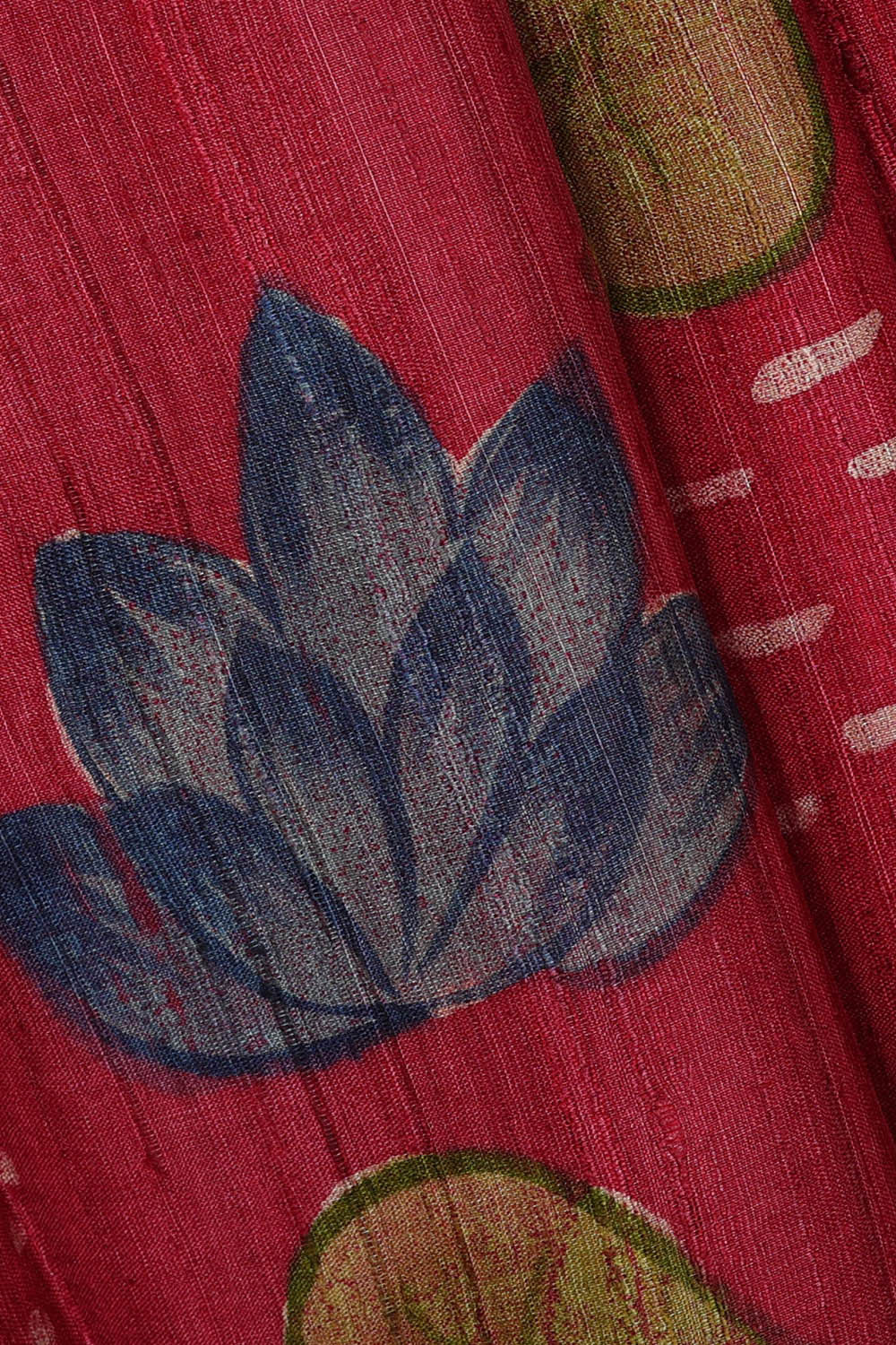 Printed Tussar Reddish Pink Saree