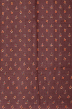 Image of Printed Tussar Orange Saree