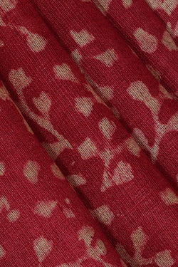 Image of Printed Tussar Red Saree