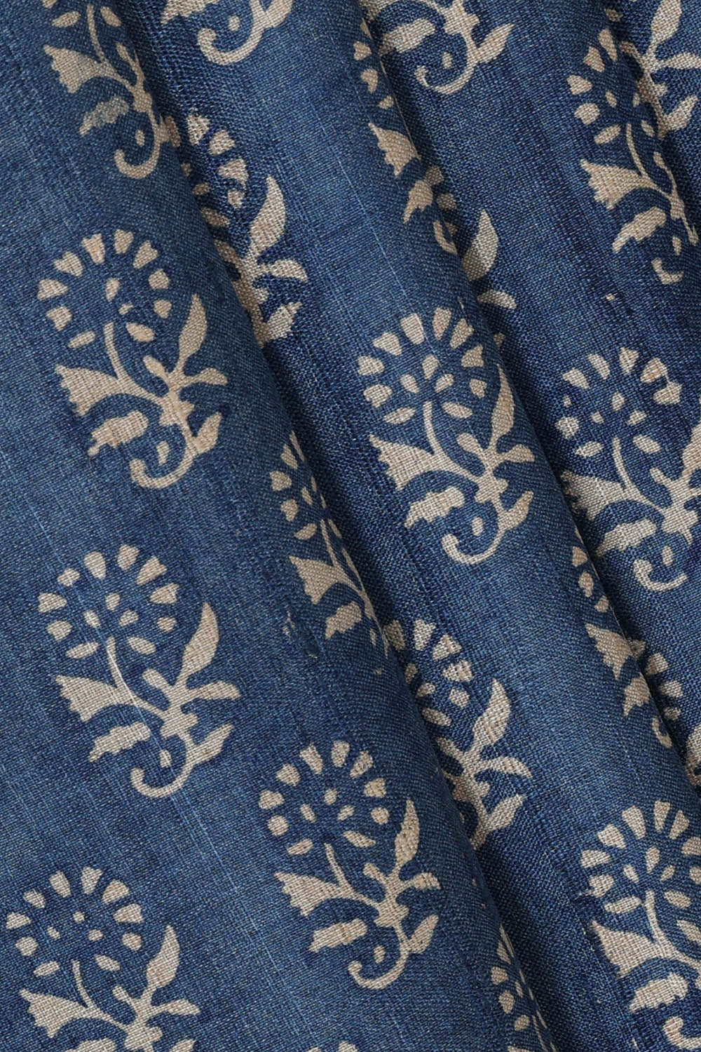 Printed Tussar Dark Blue Saree