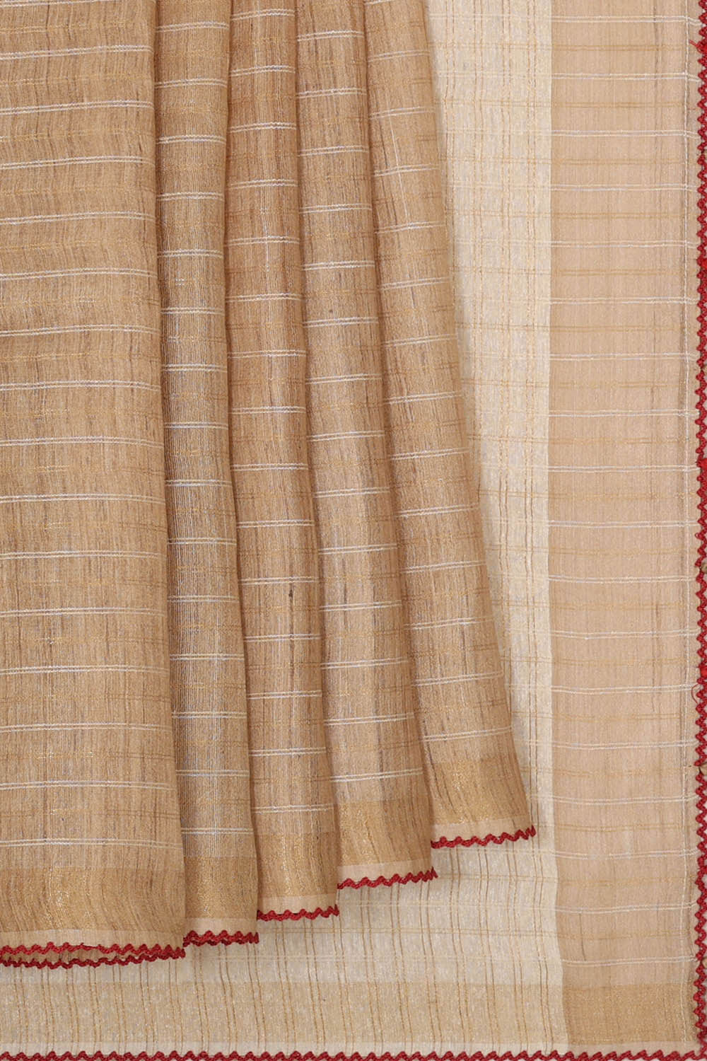 Printed Tussar Cream Saree