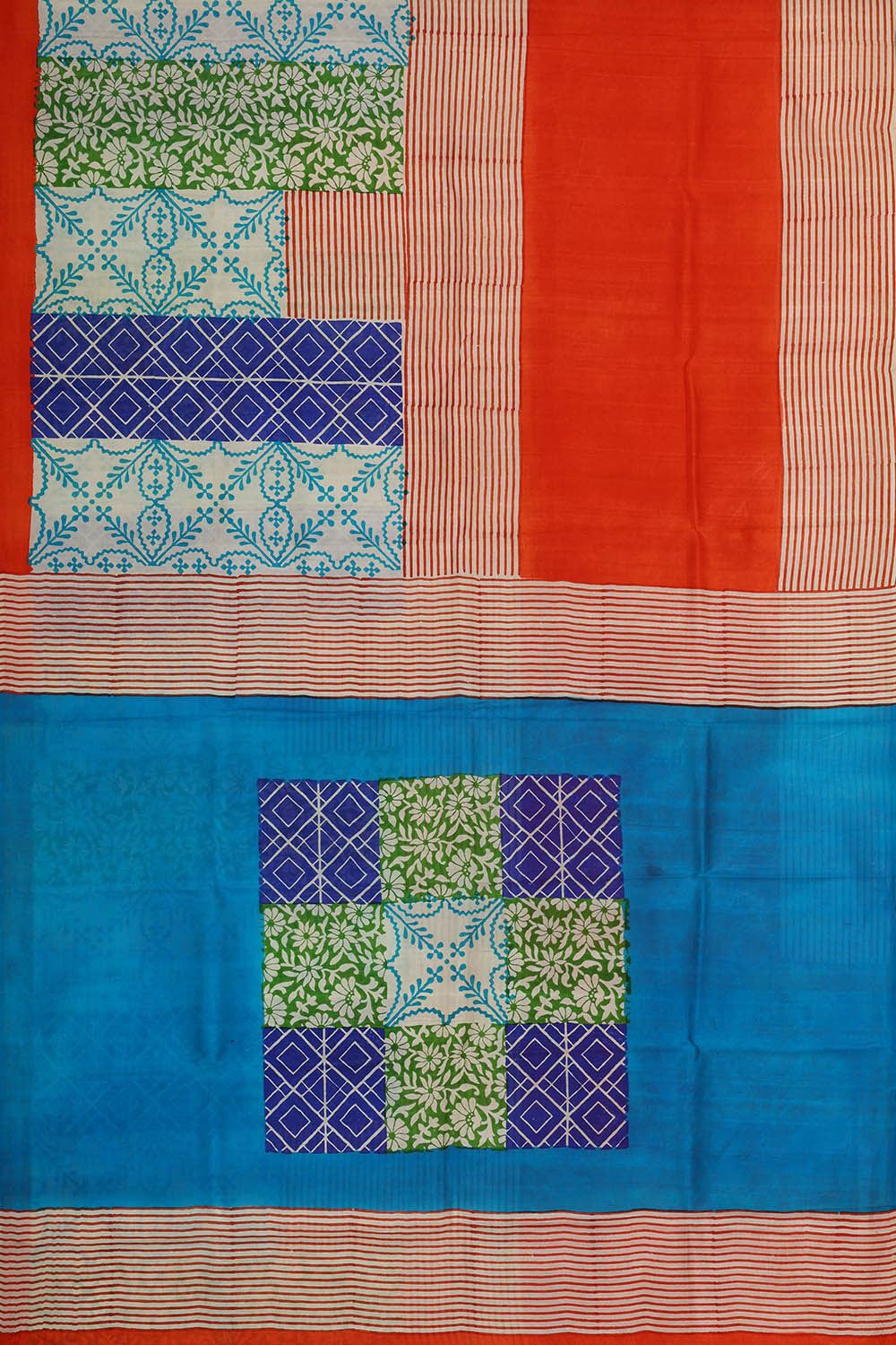 Printed Tussar Multicolour Saree