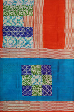 Image of Printed Tussar Multicolour Saree