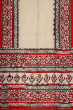 Image of Printed Tussar Cream Saree