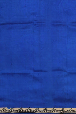 Image of Printed Tussar Royal Blue Saree