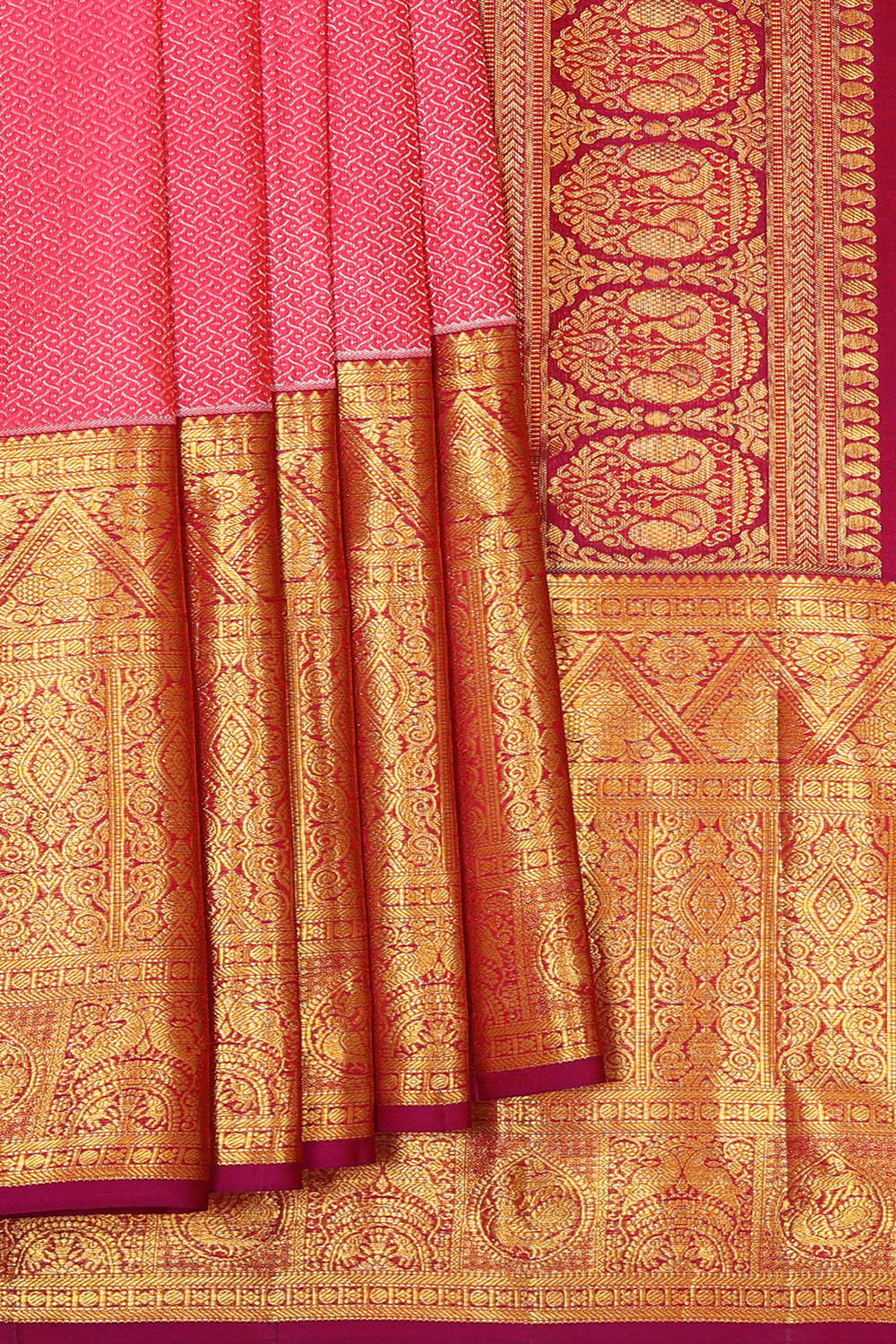 Kanchipattu Light Red Brocade Saree