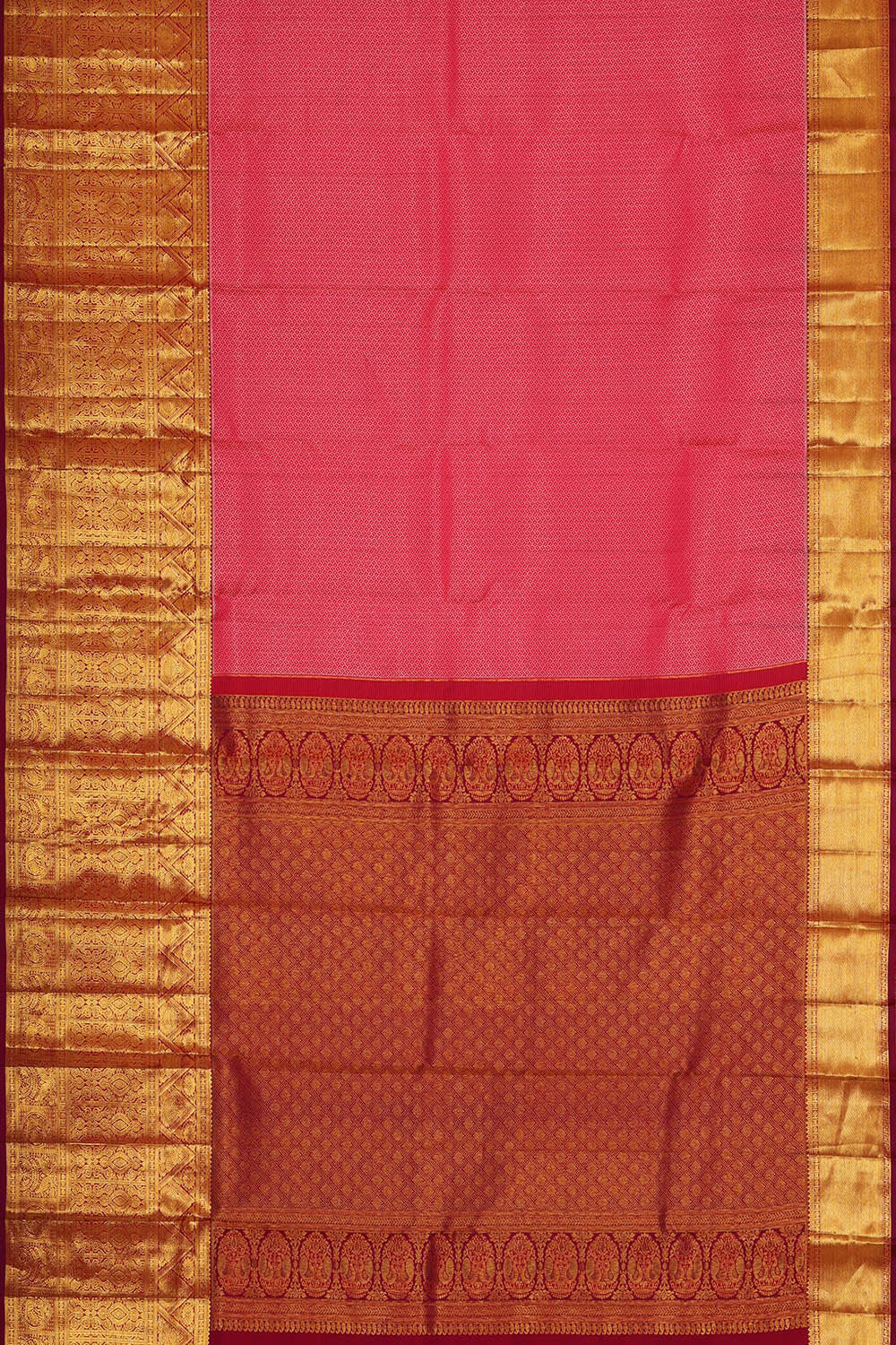 Kanchipattu Light Red Brocade Saree