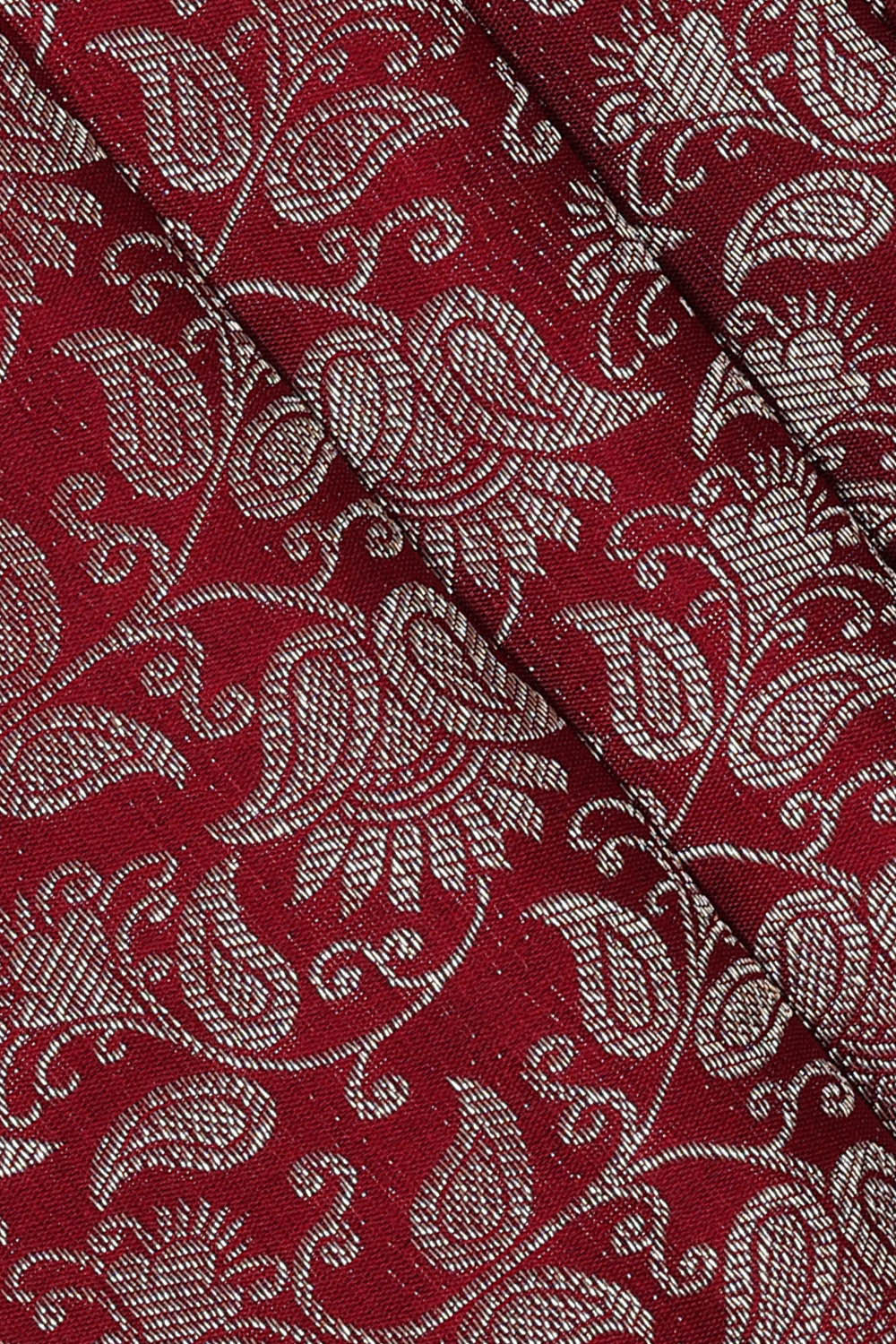 Image of Kanchipattu Dark Red Brocade Saree