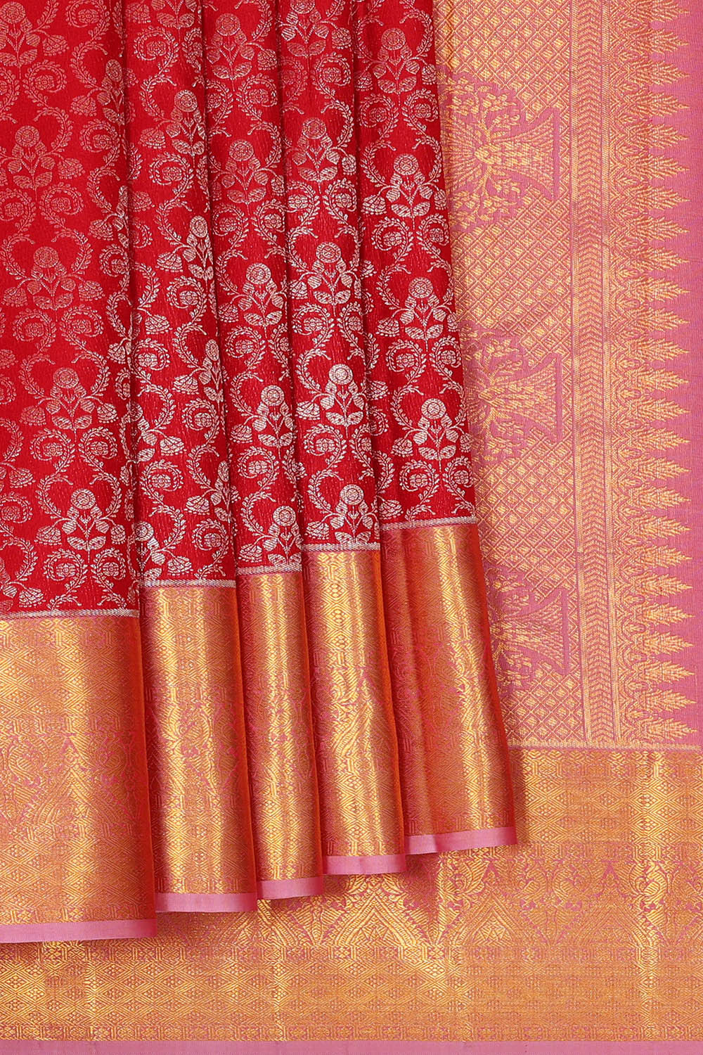 Kanchipattu Red Brocade Saree