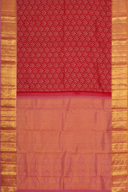 Image of Kanchipattu Red Brocade Saree