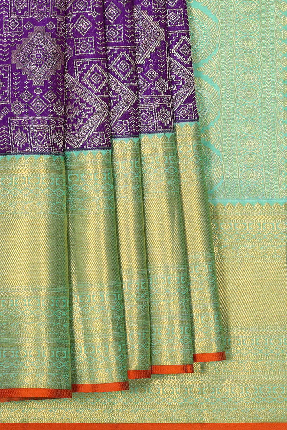 Image of Kanchipattu Purple Brocade Saree