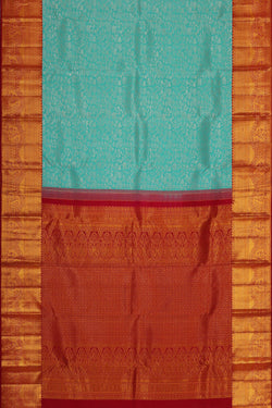 Image of Kanchipattu Light Blue Brocade Saree