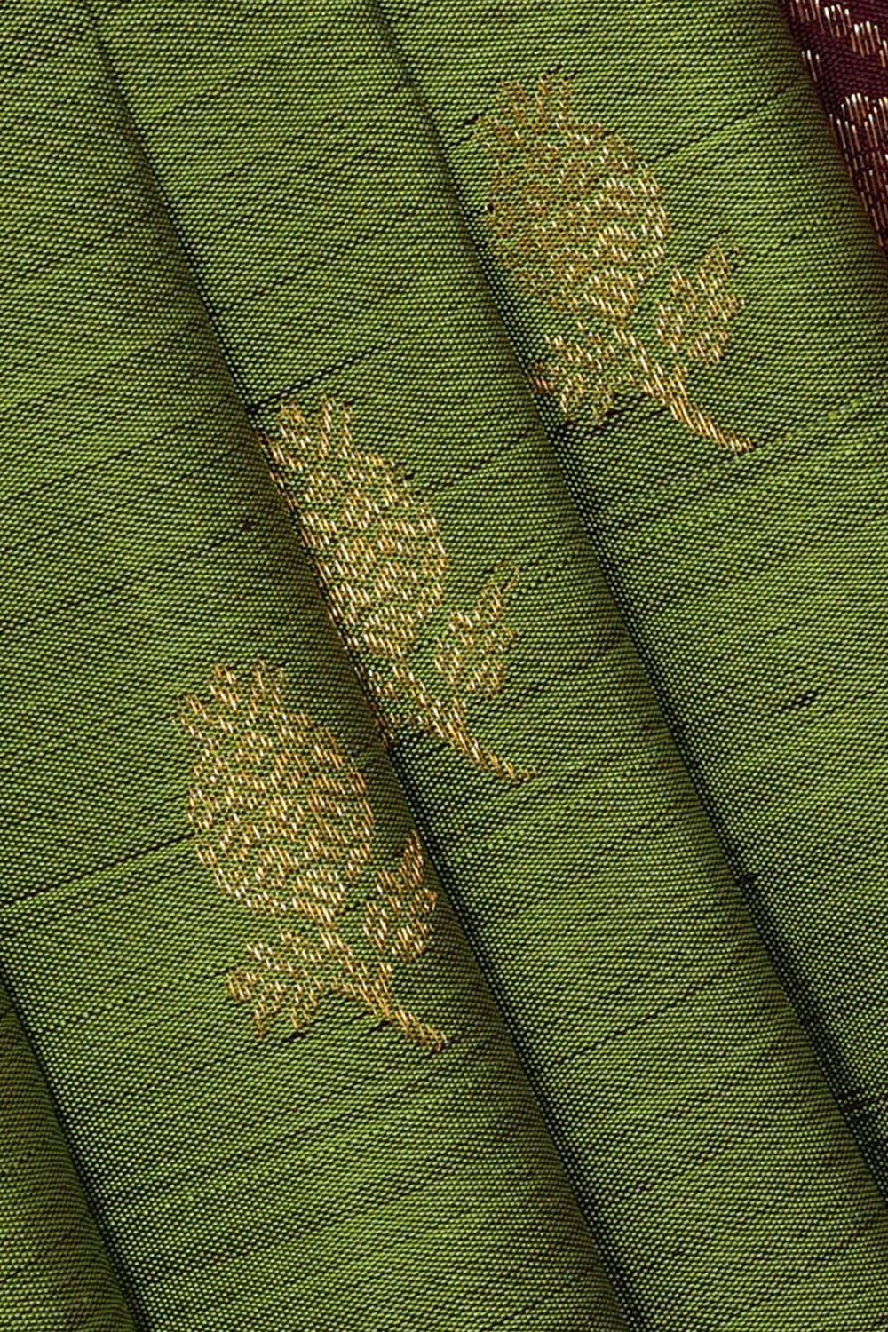 Kanchipattu Golden Green Brocade Saree