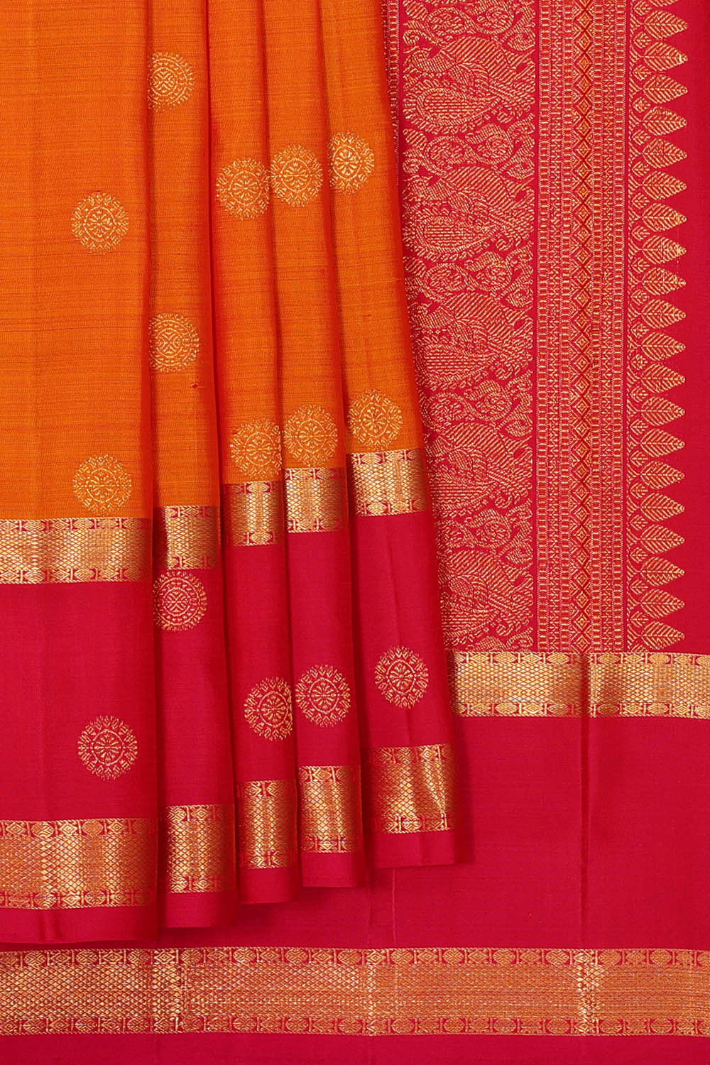 Kanchipattu Orange Brocade Saree