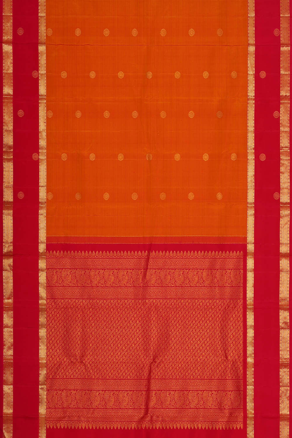 Kanchipattu Orange Brocade Saree