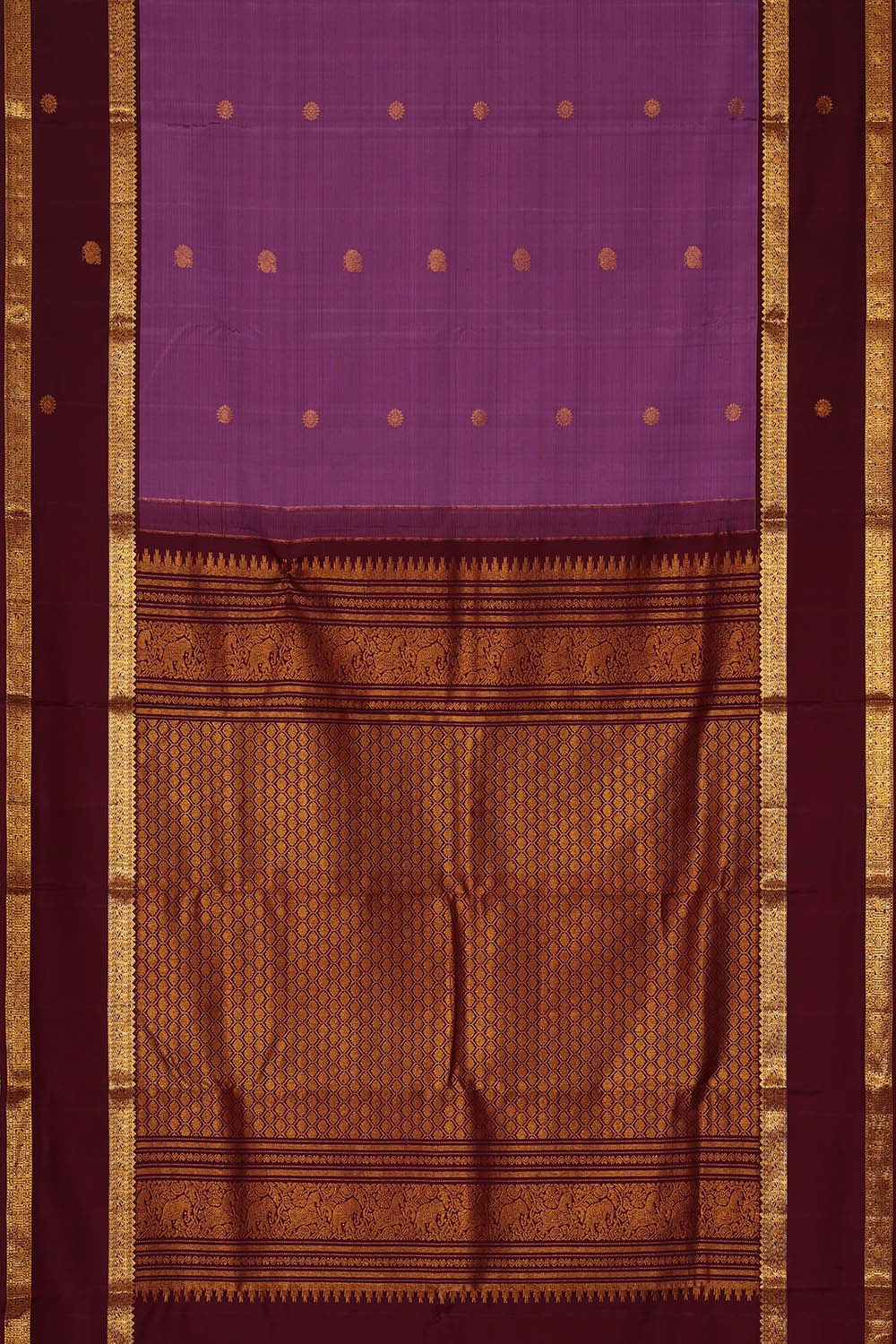 Image of Kanchipattu Lavender Brocade Saree