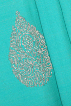 Image of Kanchipattu Sea Blue Brocade Saree