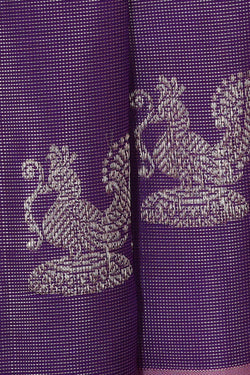 Image of Kanchipattu Purple Tissue Brocade Saree