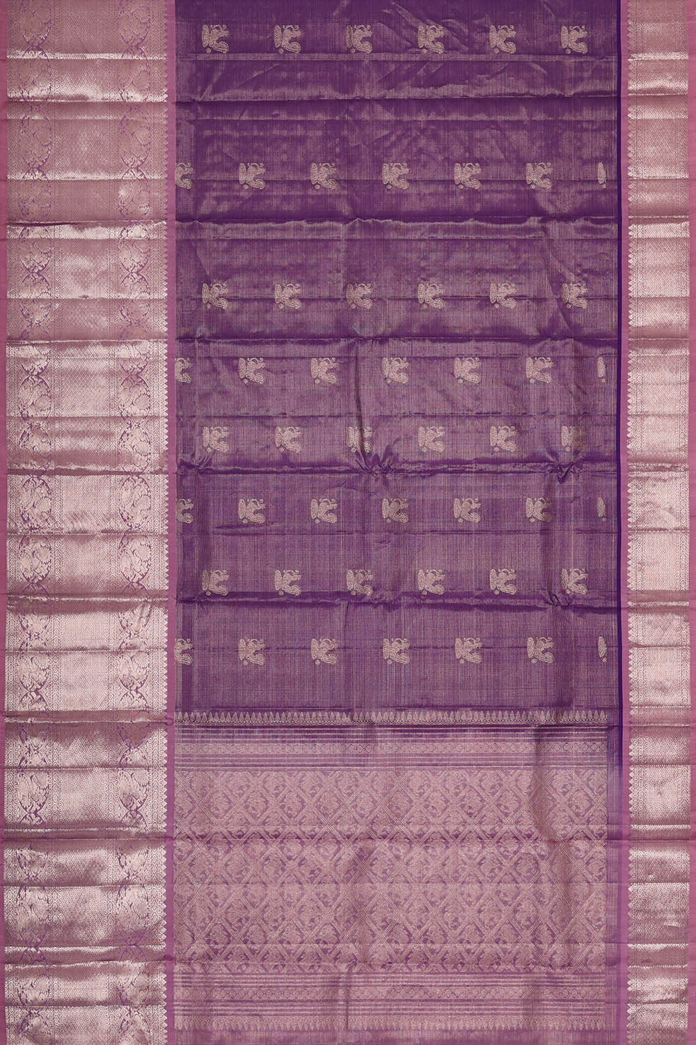 Kanchipattu Purple Tissue Brocade Saree