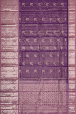 Image of Kanchipattu Purple Tissue Brocade Saree