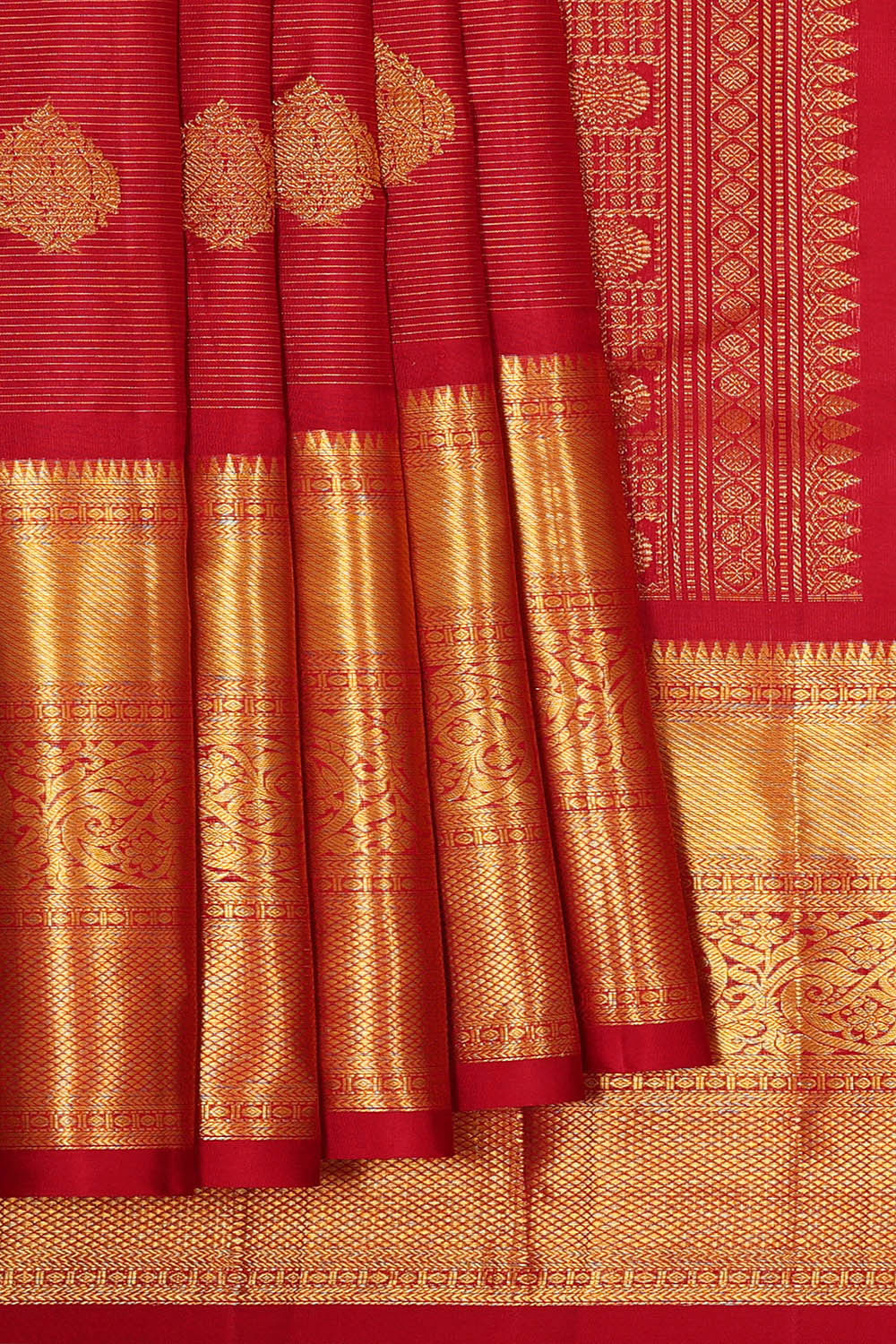 Image of Kanchipattu Red Brocade Saree