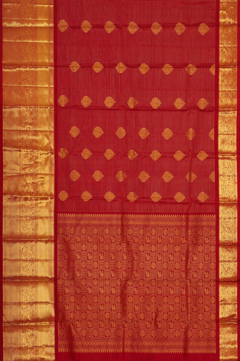 Image of Kanchipattu Red Brocade Saree