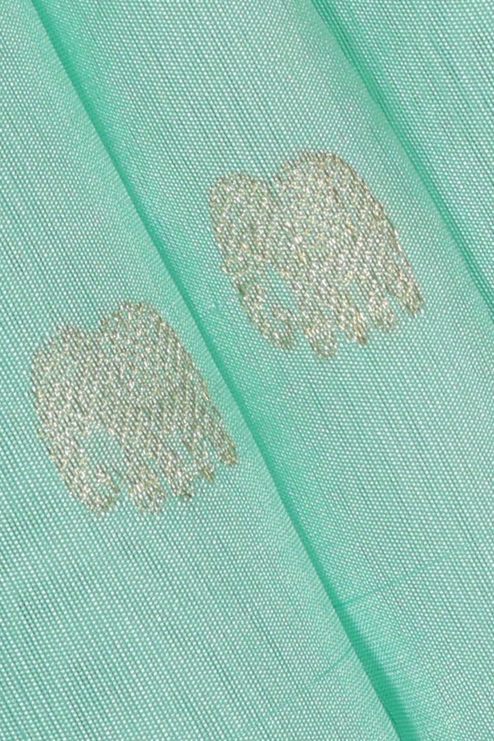 Image of Kanchi Kora Light Sea Green Brocade Saree